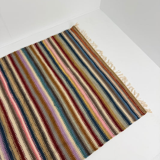 Hand Knotted Reversible Flat Weave Pure Wool Colourful Kilim Woollen Rug 3ft x 5ft