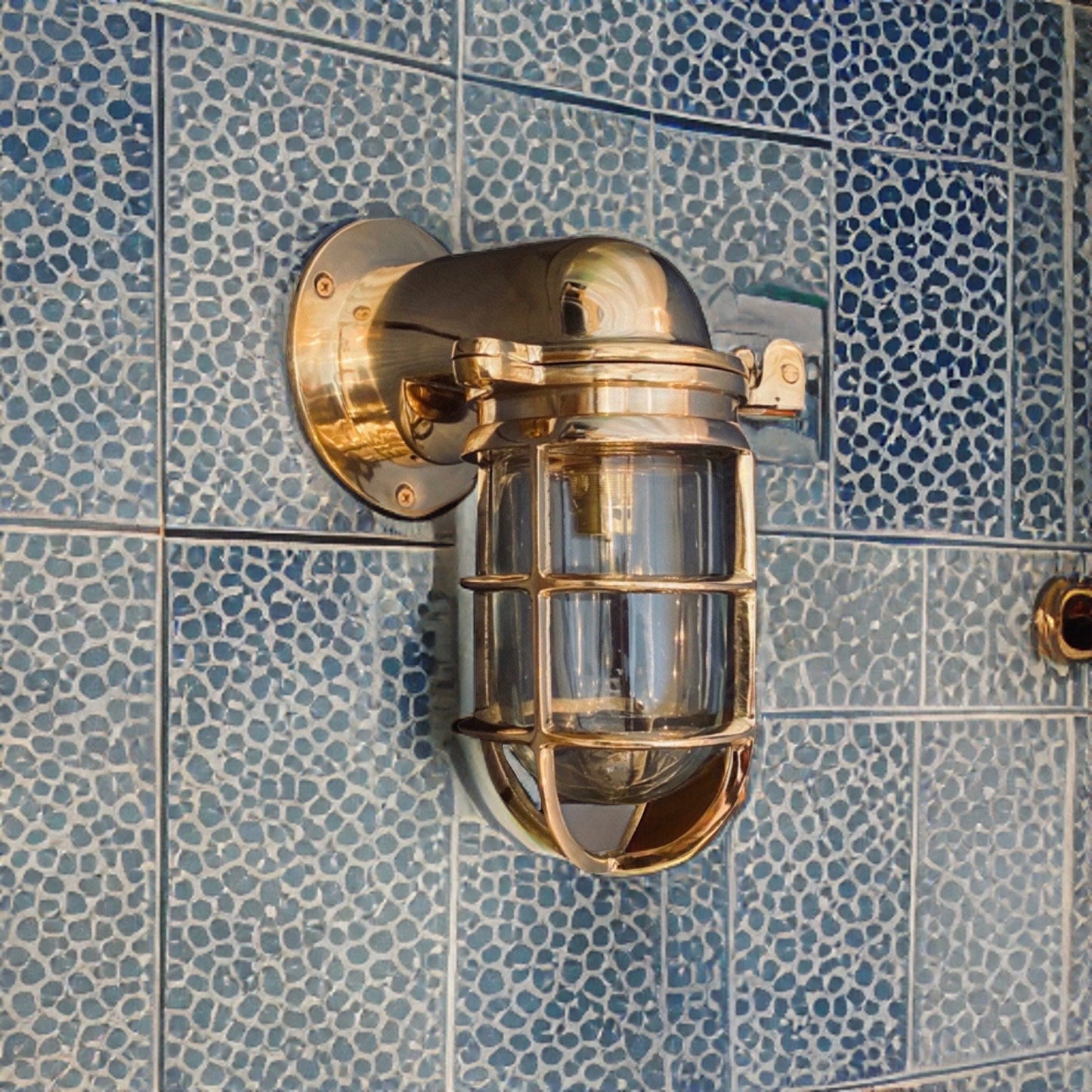 Happisburgh ~ Bulkhead Outdoor & Bathroom Sconce Wall Light Solid Brass | 10 Inch