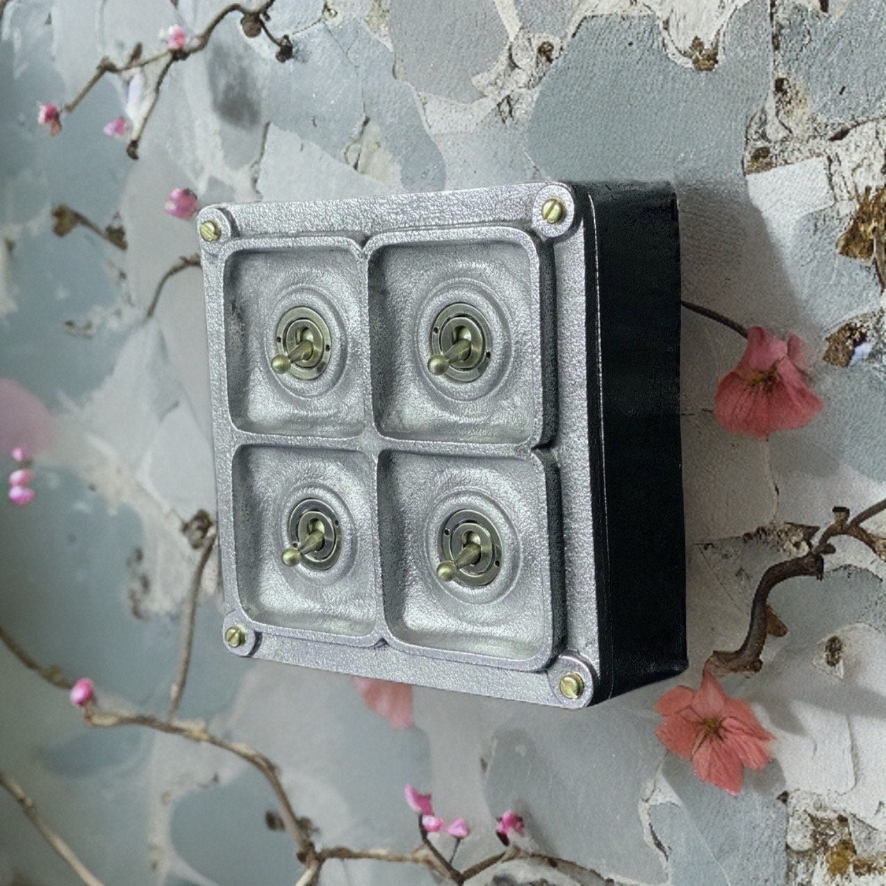 4 Gang 2 Way Solid Cast Metal Light Switch Industrial - BS EN Approved Vintage Crabtree 1950’s Style
