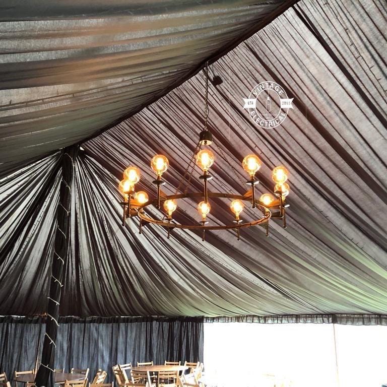 Fincham ~ 12 Light Chandelier Industrial Pendant Set Light