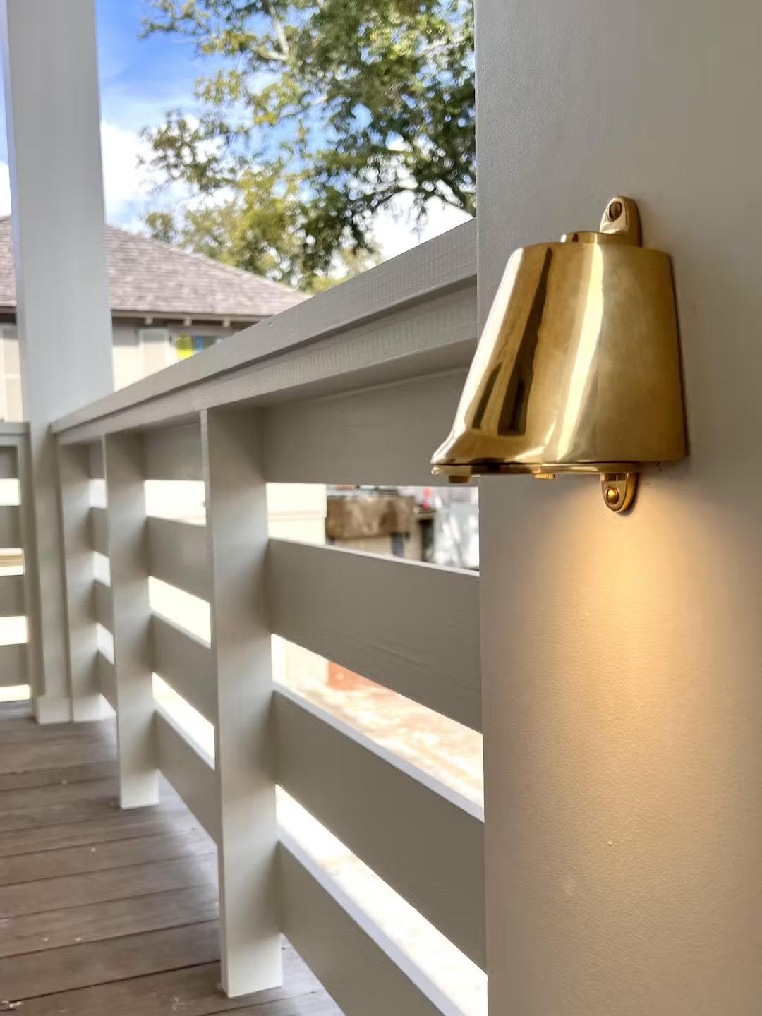 Holt ~ Solid Brass Mast Down Light LED Industrial Cargo Ship Sconce Marine Light Bulkhead Hand Crafted Wall Nautical Passage Way