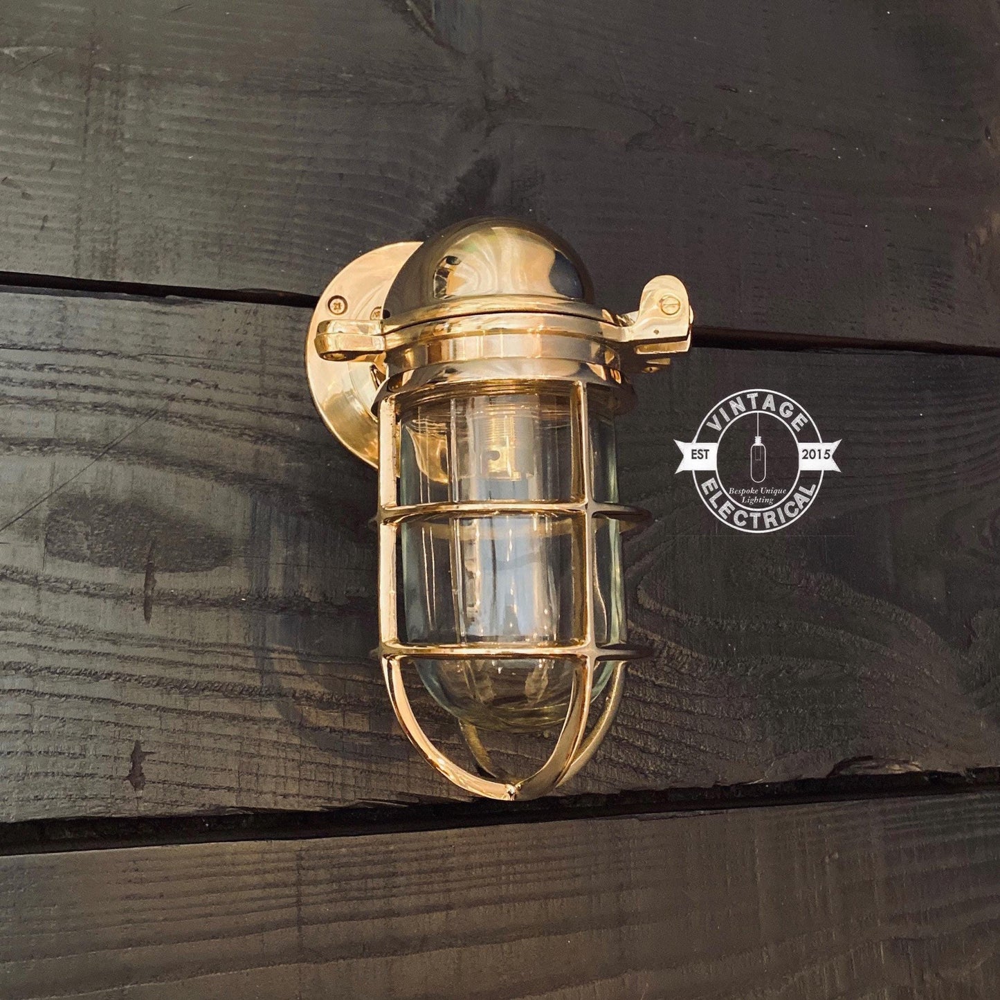 Happisburgh ~ Bulkhead Outdoor & Bathroom Sconce Wall Light Solid Brass | 10 Inch