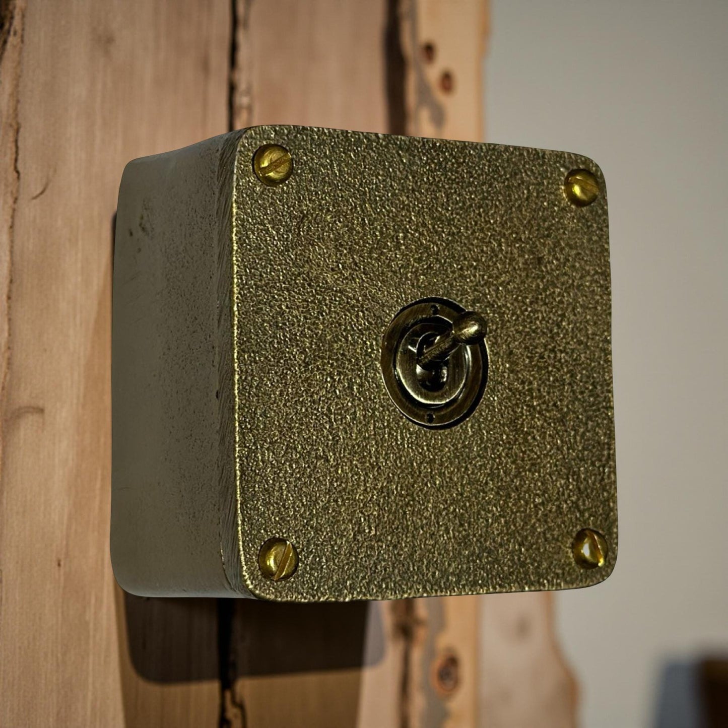 Single Gang Bronze Solid Cast Metal Light Switch Industrial 2 Way - BS EN Approved Vintage Crabtree 1950’s Style