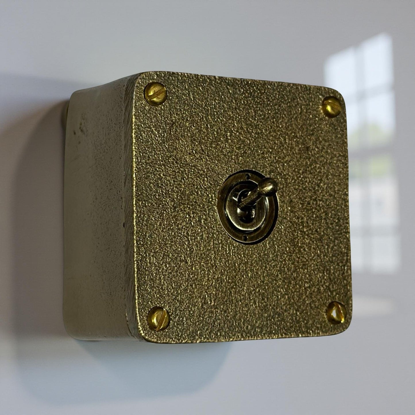 Single Gang Bronze Solid Cast Metal Light Switch Industrial 2 Way - BS EN Approved Vintage Crabtree 1950’s Style