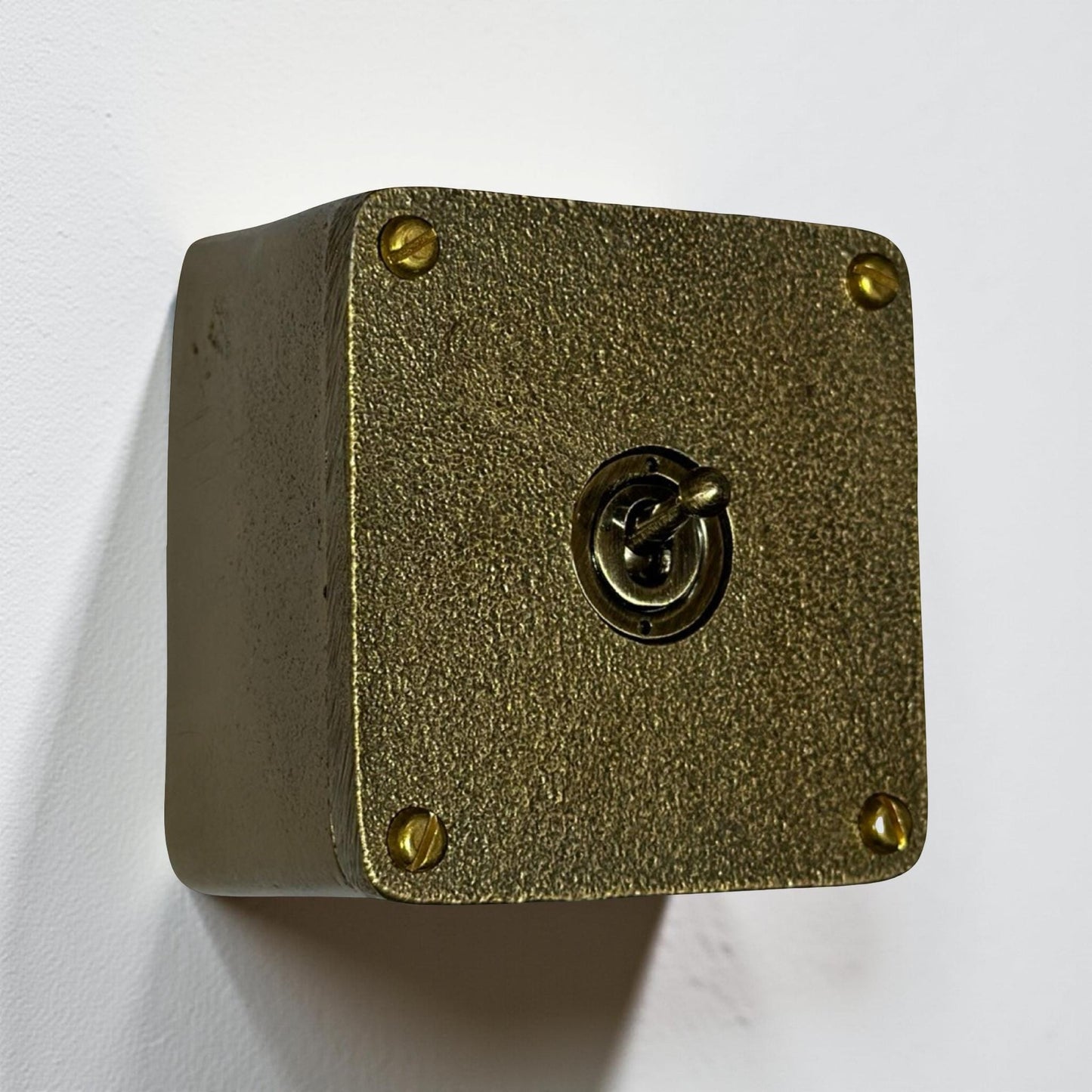 Single Gang Bronze Solid Cast Metal Light Switch Industrial 2 Way - BS EN Approved Vintage Crabtree 1950’s Style