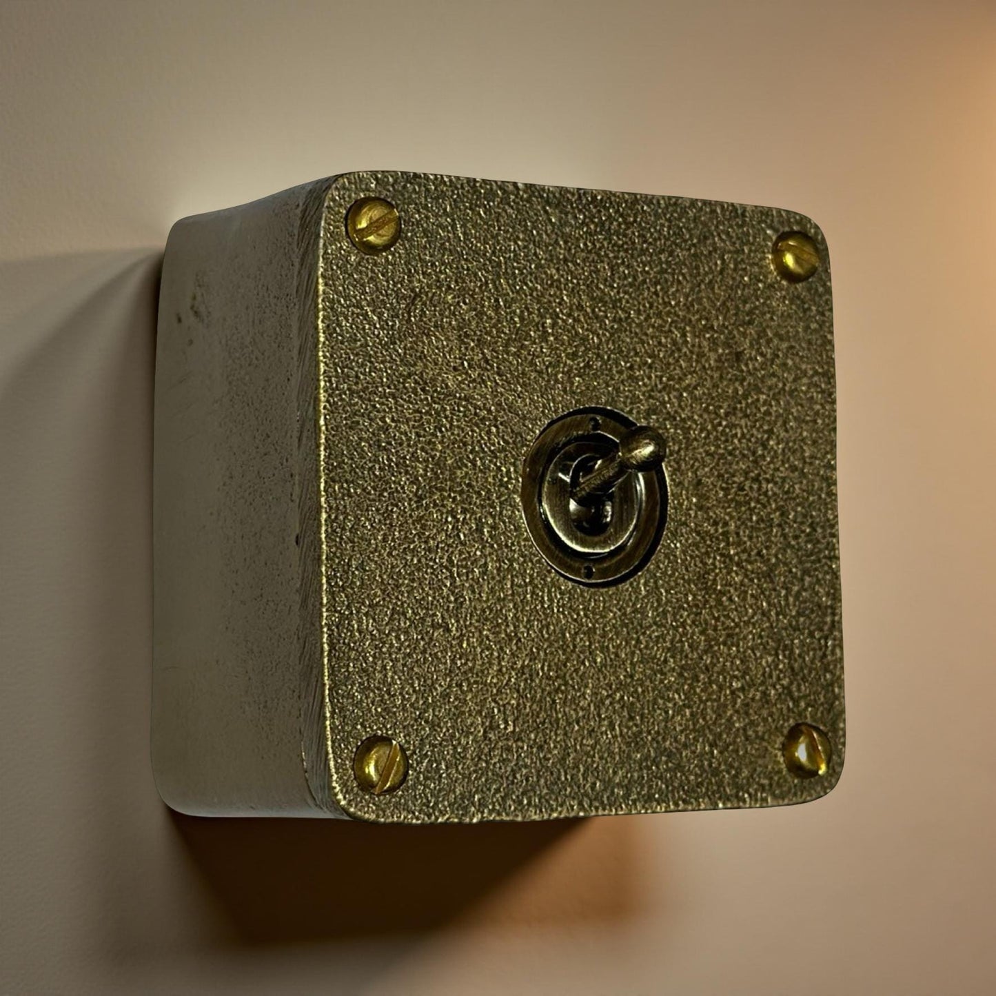 Single Gang Bronze Solid Cast Metal Light Switch Industrial 2 Way - BS EN Approved Vintage Crabtree 1950’s Style