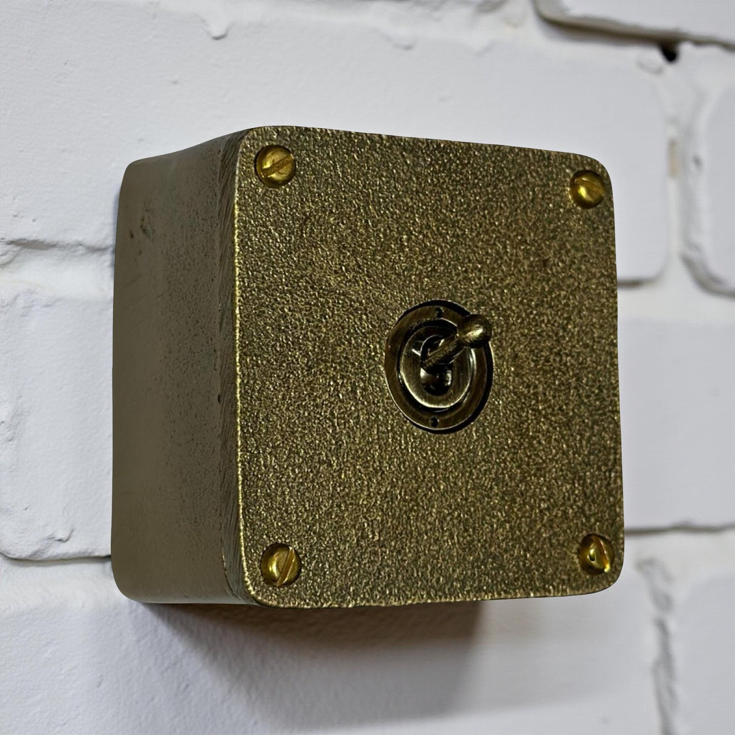 Single Gang Bronze Solid Cast Metal Light Switch Industrial 2 Way - BS EN Approved Vintage Crabtree 1950’s Style