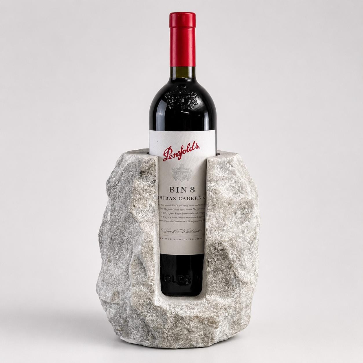 Solid Marble Wine Bottle Holder | Handcrafted Stone Wine Cooler