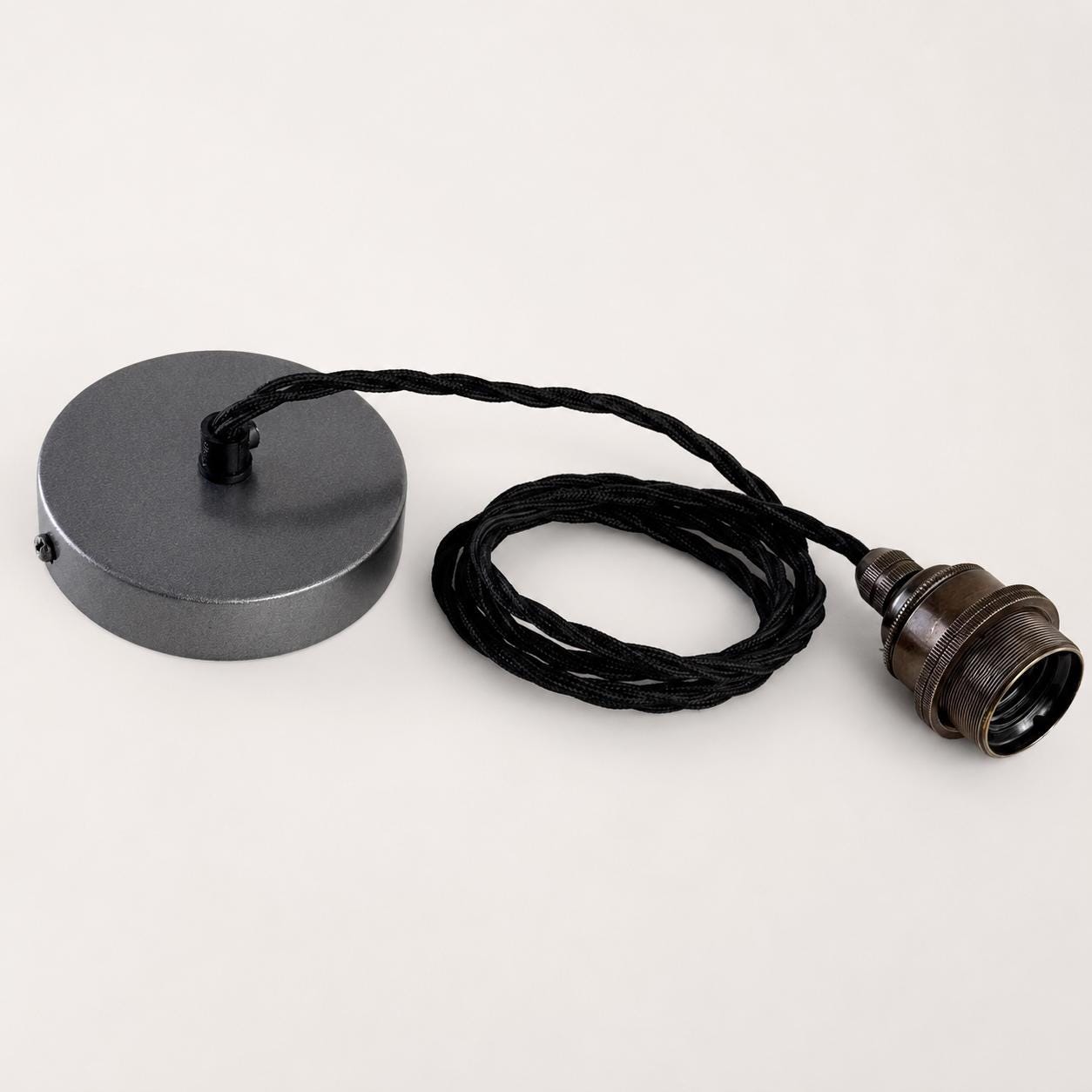 Alby Matt Black & Solid Copper Lampshade Pendant Set Light - 6 Inch
