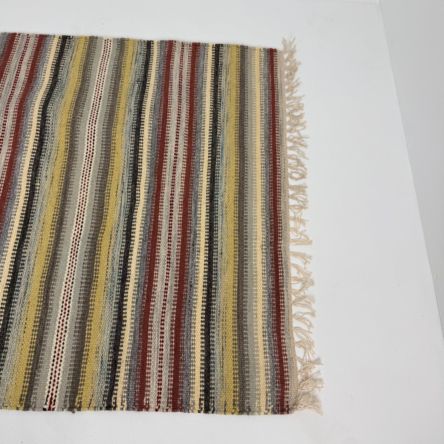 Hand Knotted Reversible Flat Weave Pure Wool Colourful Kilim Woollen Rug 3ft x 5ft