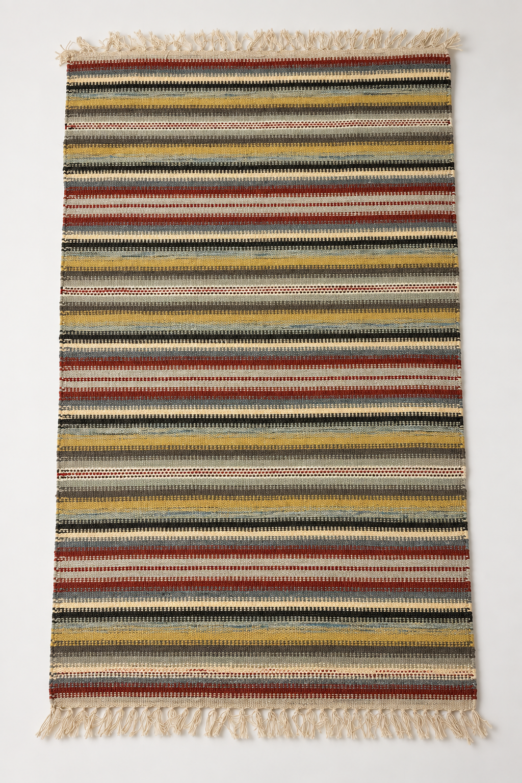 Hand Knotted Reversible Flat Weave Pure Wool Colourful Kilim Woollen Rug 3ft x 5ft