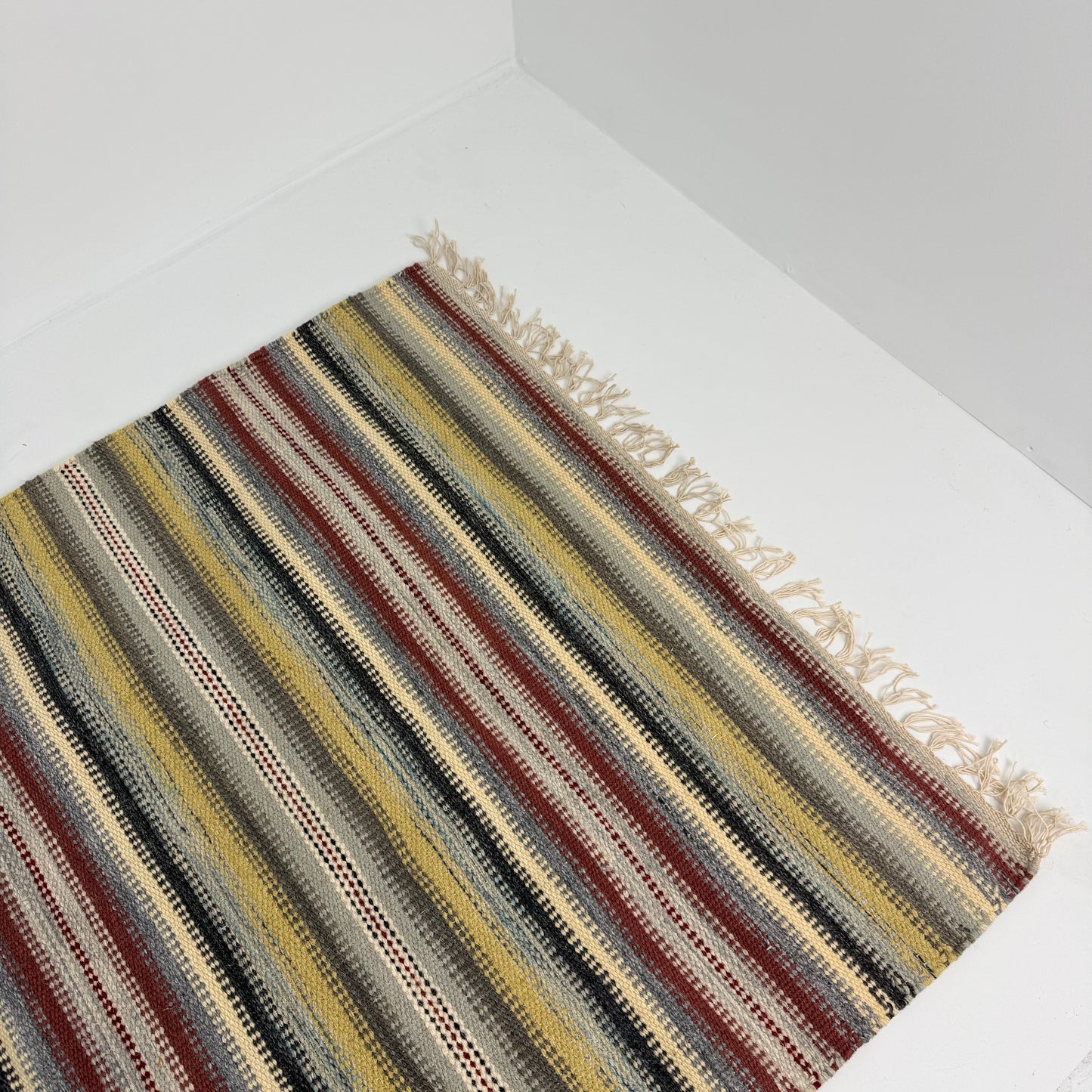 Hand Knotted Reversible Flat Weave Pure Wool Colourful Kilim Woollen Rug 3ft x 5ft