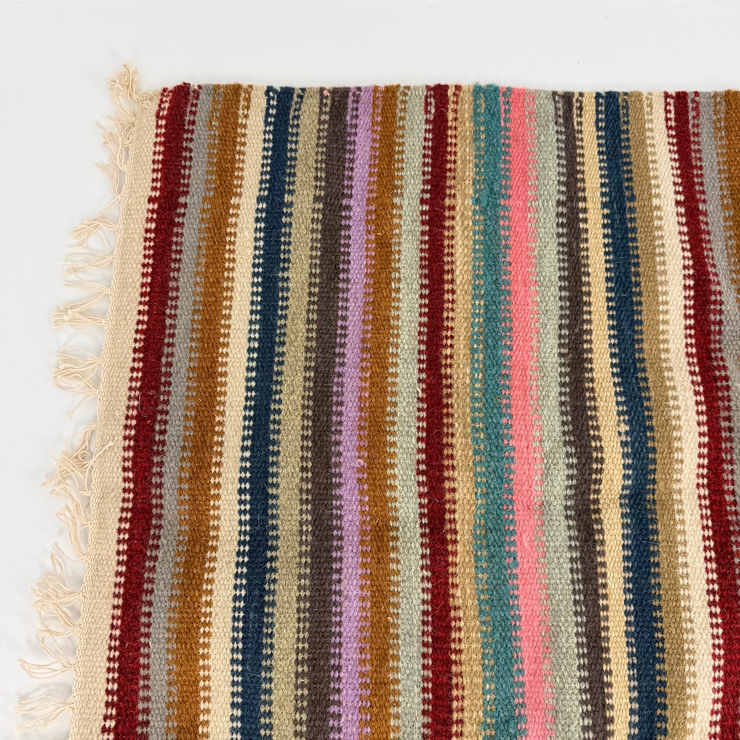 Hand Knotted Reversible Flat Weave Pure Wool Colourful Kilim Woollen Rug 3ft x 5ft