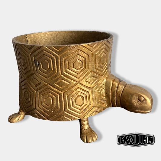 Maxlume - Turtoise Solid Cast Brass Metal Planter Pot for Succulents & Plants | Safari Planter | Animal Pot | Unique Planter |
