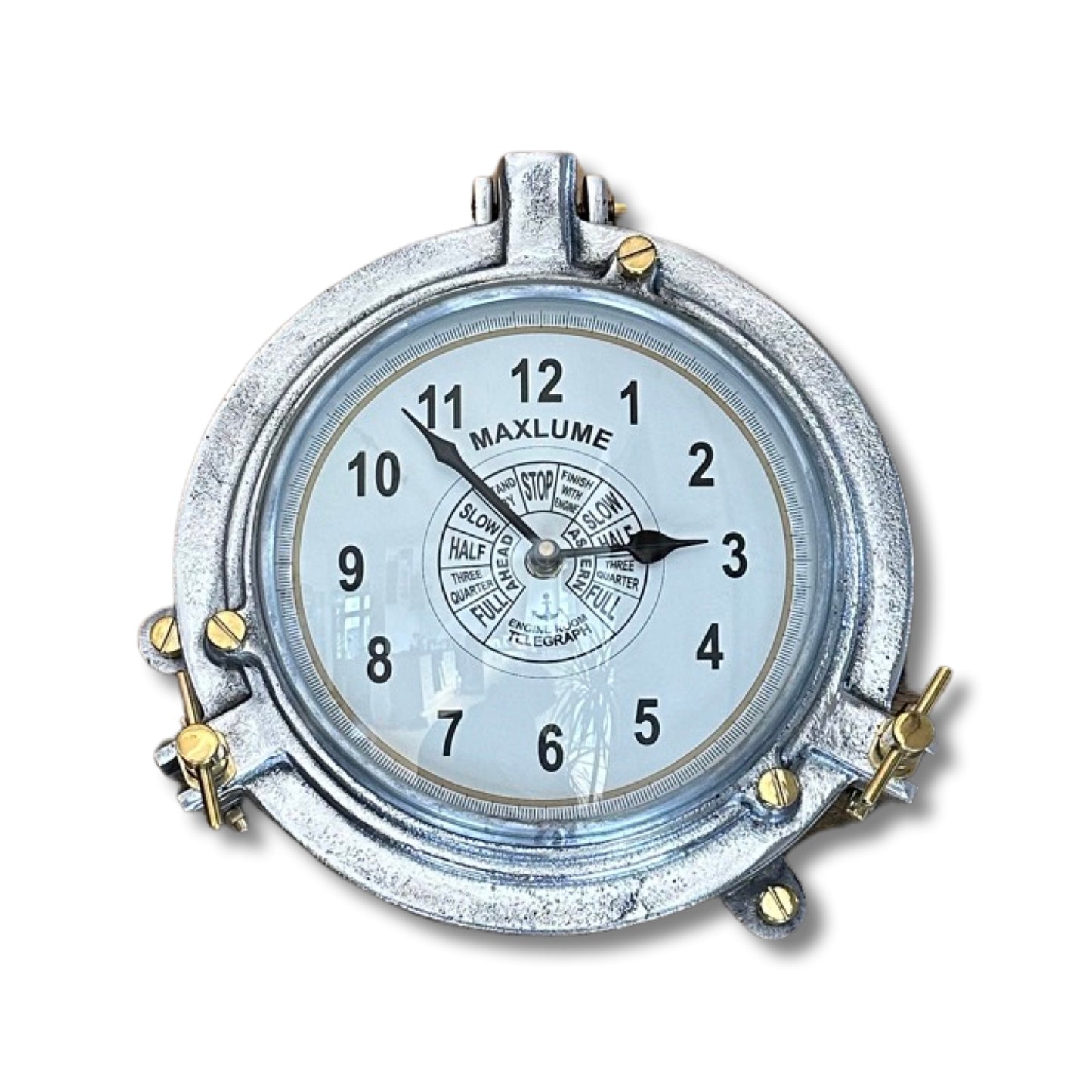Maxlume ~ Engine Room Solid Cast Ships Clock Nautical Industrial US Navy Deck Yacht Master