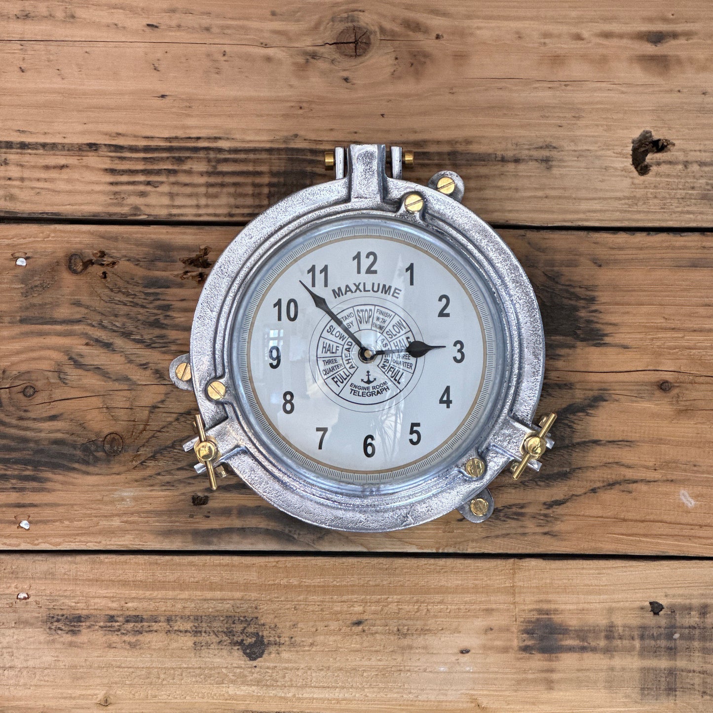 Maxlume ~ Engine Room Solid Cast Ships Clock Nautical Industrial US Navy Deck Yacht Master