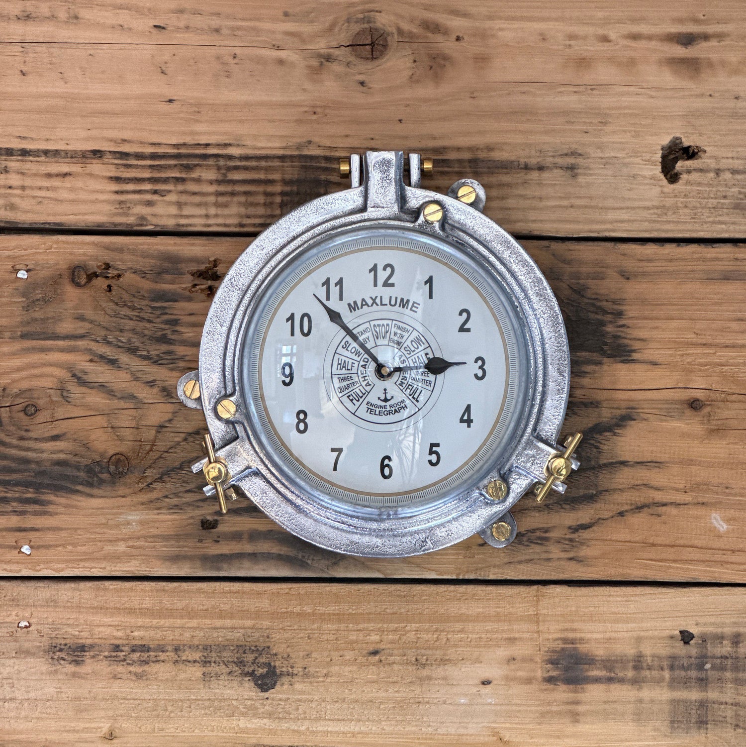Maxlume ~ Engine Room Solid Cast Ships Clock Nautical Industrial US Navy Deck Yacht Master