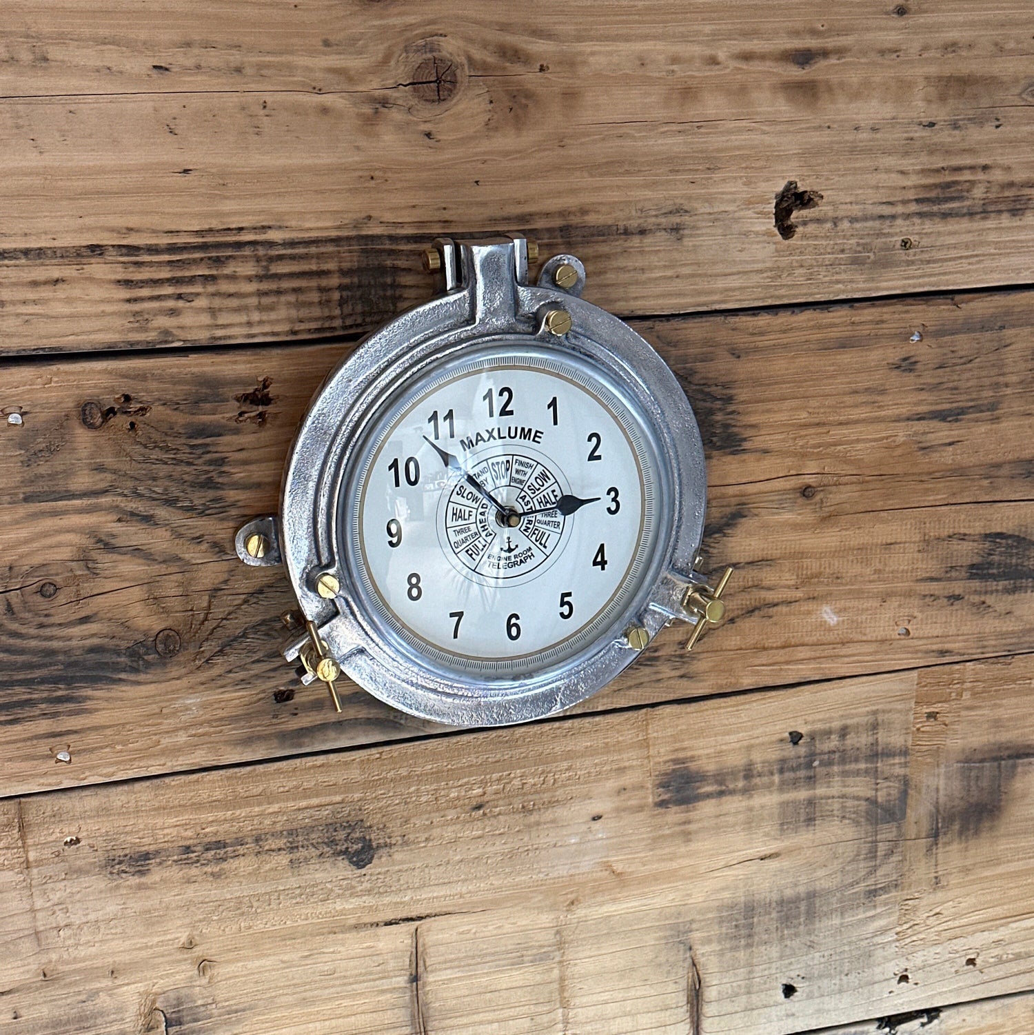 Maxlume ~ Engine Room Solid Cast Ships Clock Nautical Industrial US Navy Deck Yacht Master