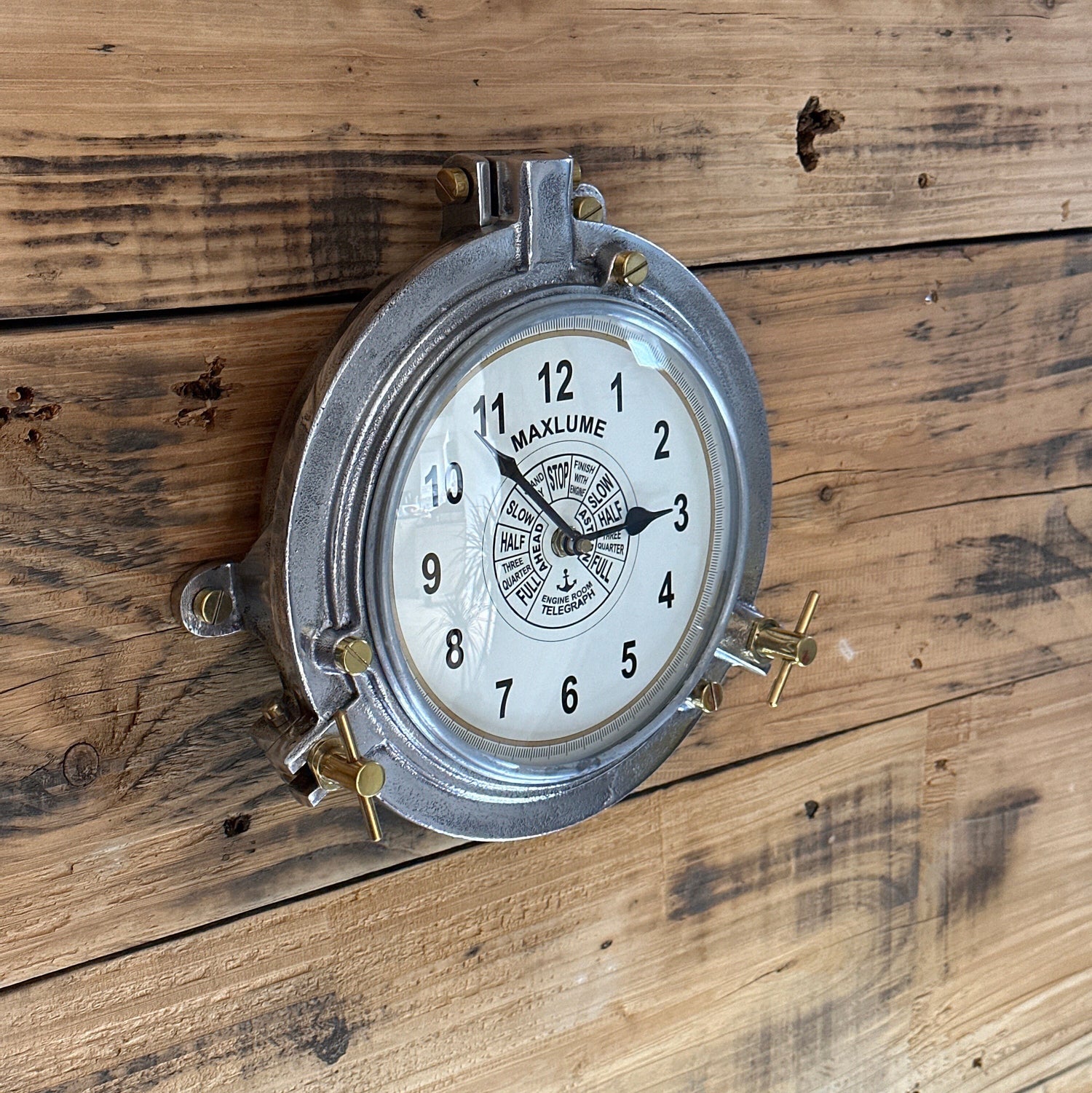 Maxlume ~ Engine Room Solid Cast Ships Clock Nautical Industrial US Navy Deck Yacht Master