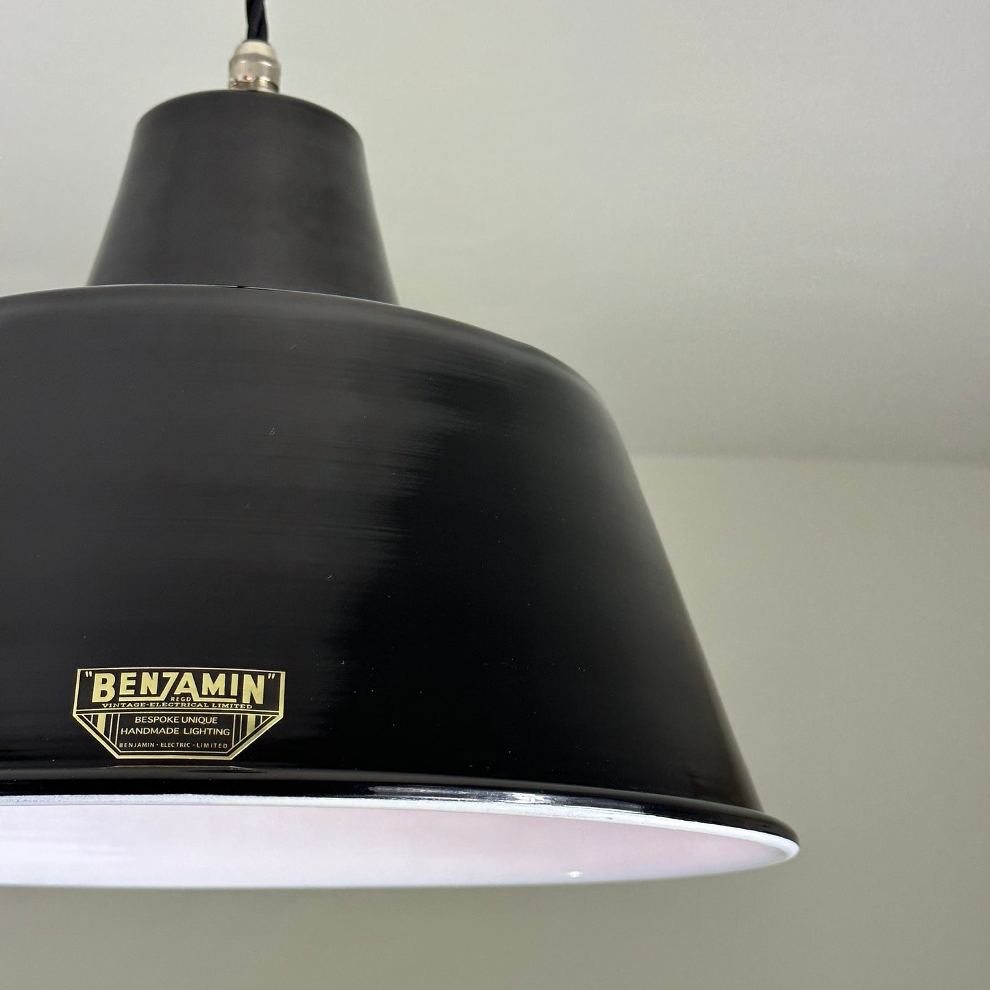 Pentney ~ Midnight Black Industrial factory shade ceiling light
