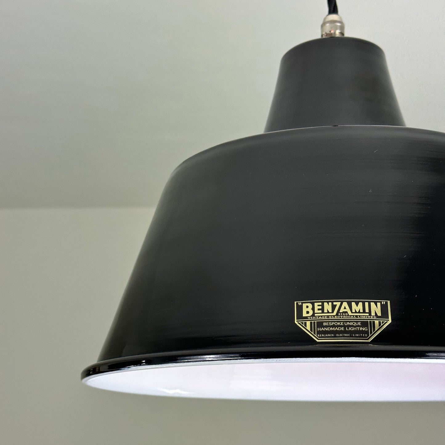 Pentney ~ Midnight Black Industrial factory shade ceiling light