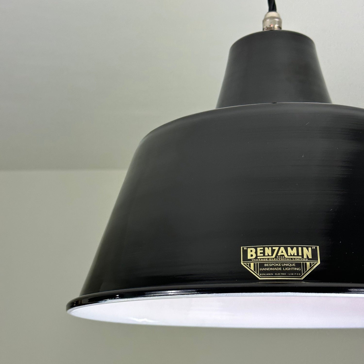 Pentney ~ Midnight Black Industrial factory shade ceiling light
