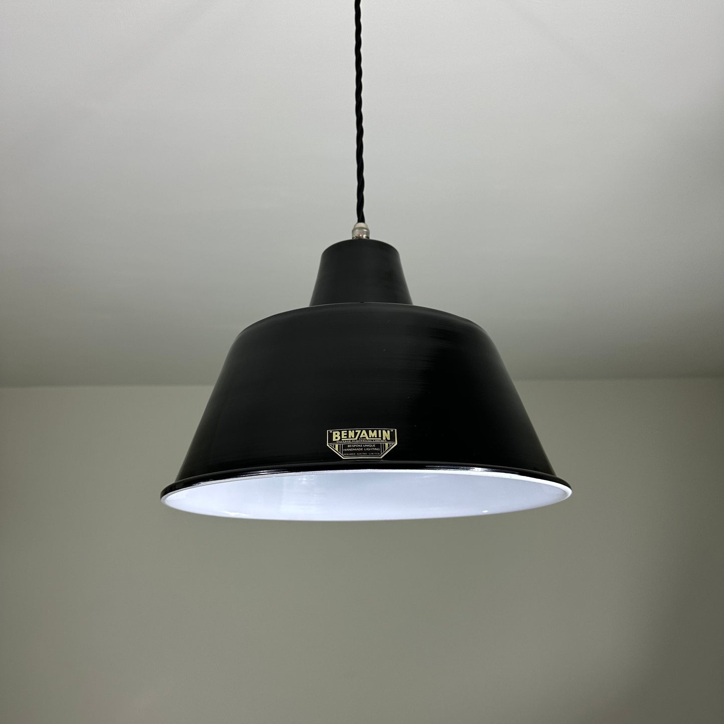 Pentney ~ Midnight Black Industrial factory shade ceiling light