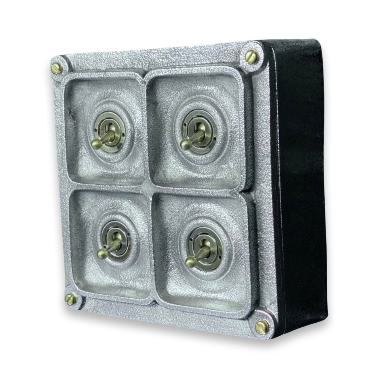 4 Gang 2 Way Solid Cast Metal Light Switch Industrial - BS EN Approved Vintage Crabtree 1950’s Style