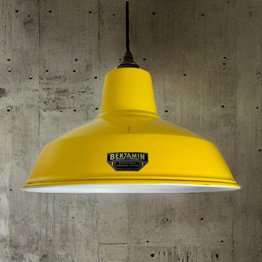 Filby ~ Summer Yellow RLM Reflector Lampshade Pendant Set Light ~ 12.5 Inch