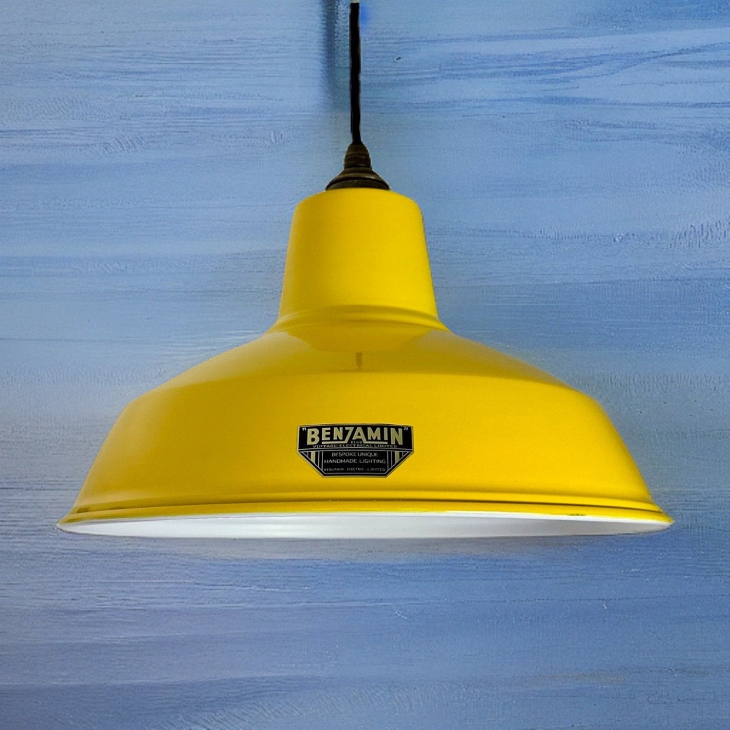 Filby ~ Summer Yellow RLM Reflector Lampshade Pendant Set Light ~ 12.5 Inch