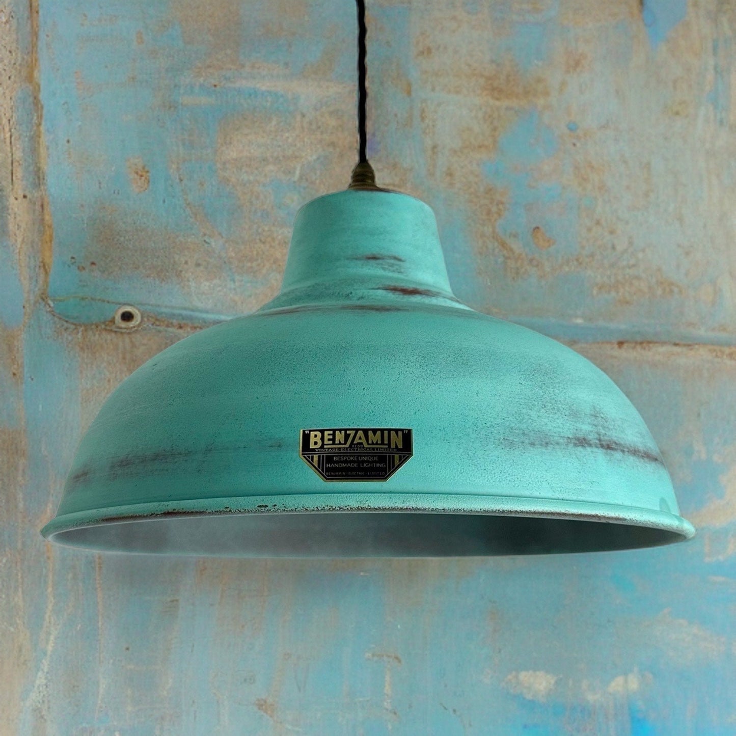 Salthouse XL - Verdigris Copper Patina Industrial Lampshade Light - 14.5 Inch