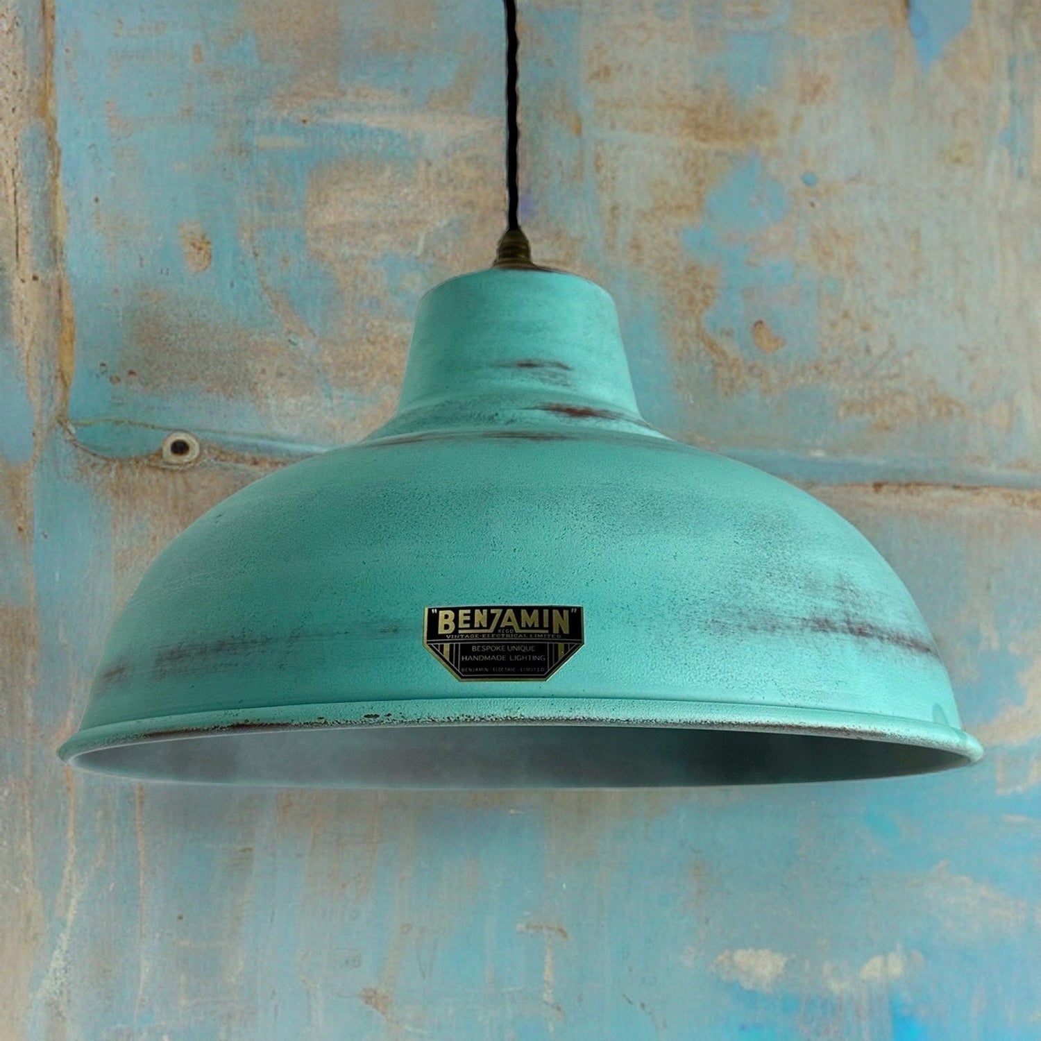 Salthouse XL - Verdigris Copper Patina Industrial Lampshade Light - 14.5 Inch