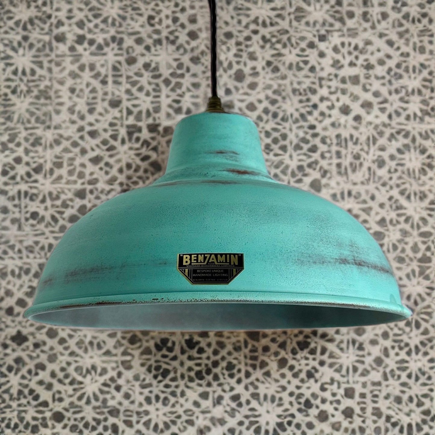 Salthouse XL - Verdigris Copper Patina Industrial Lampshade Light - 14.5 Inch