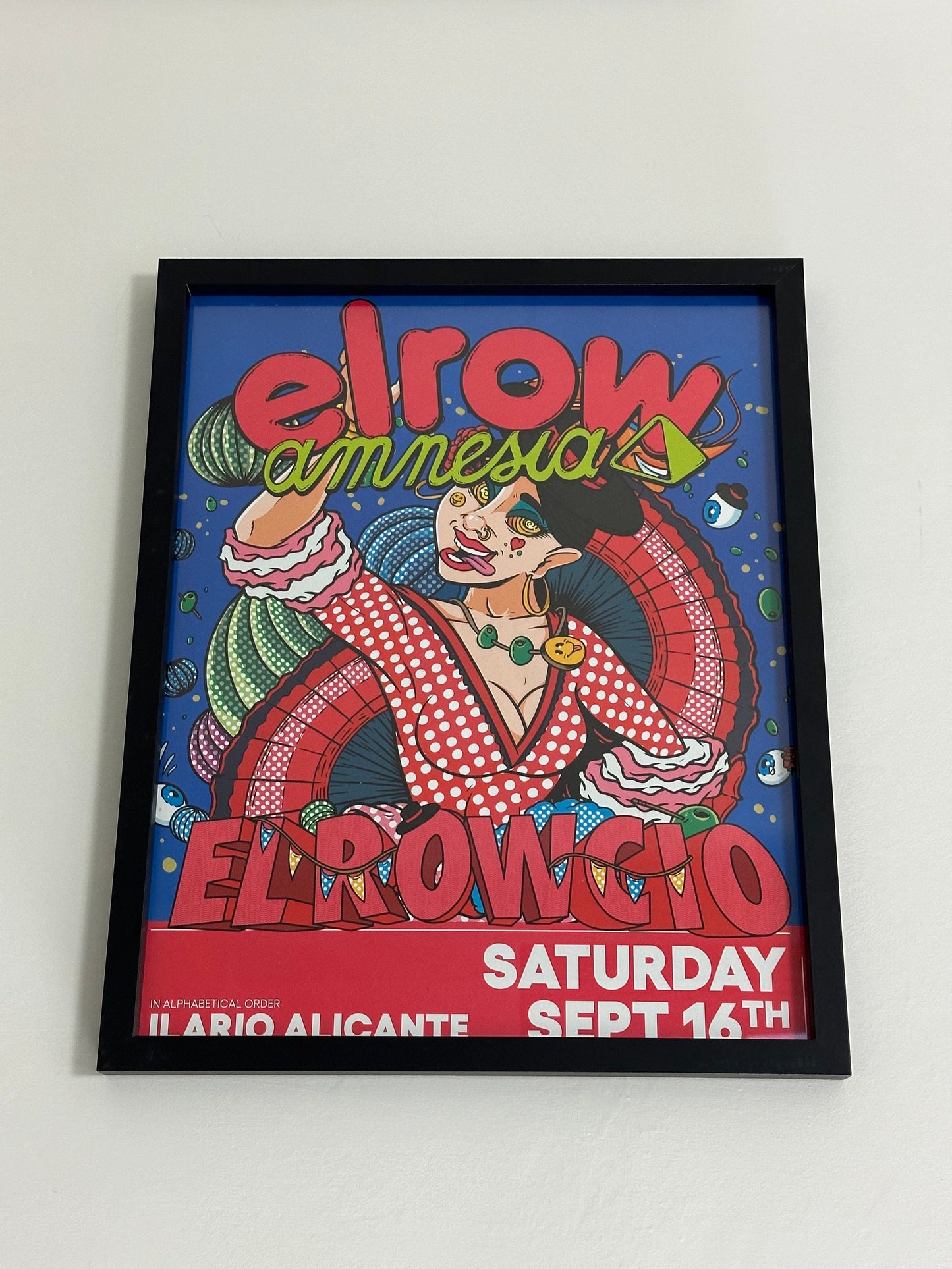 Elrow ~ Amnesia Ibiza Framed Dj Artwork | Luxury Black Frame