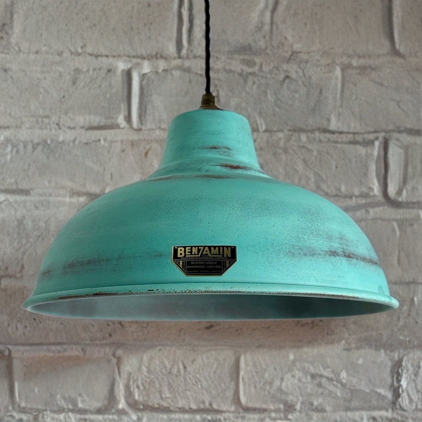 Salthouse XL - Verdigris Copper Patina Industrial Lampshade Light - 14.5 Inch