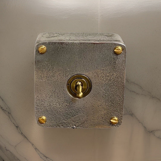 Single Gang Solid Cast Metal Light Switch Industrial 2 Way - BS EN Approved Vintage Crabtree 1950’s Style