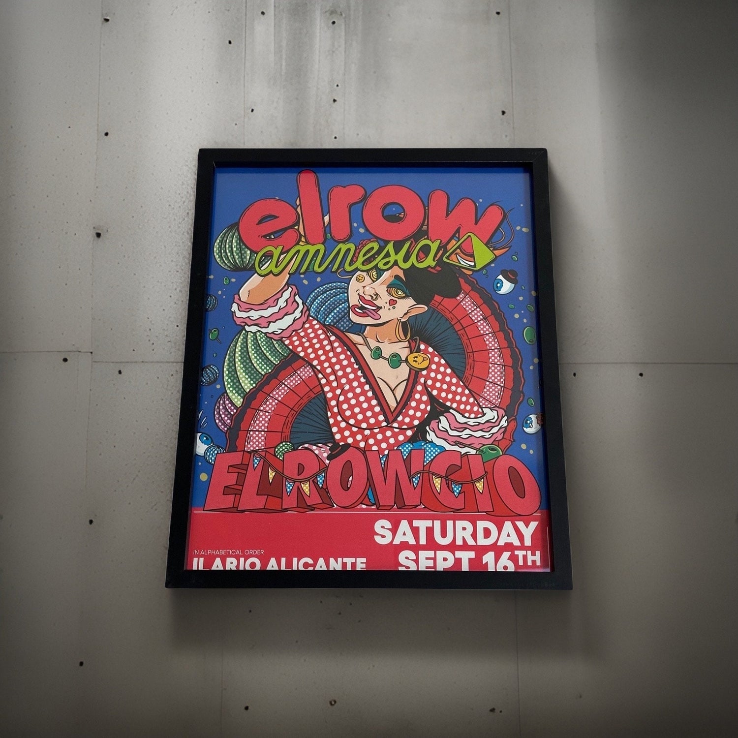 Elrow ~ Amnesia Ibiza Framed Dj Artwork | Luxury Black Frame