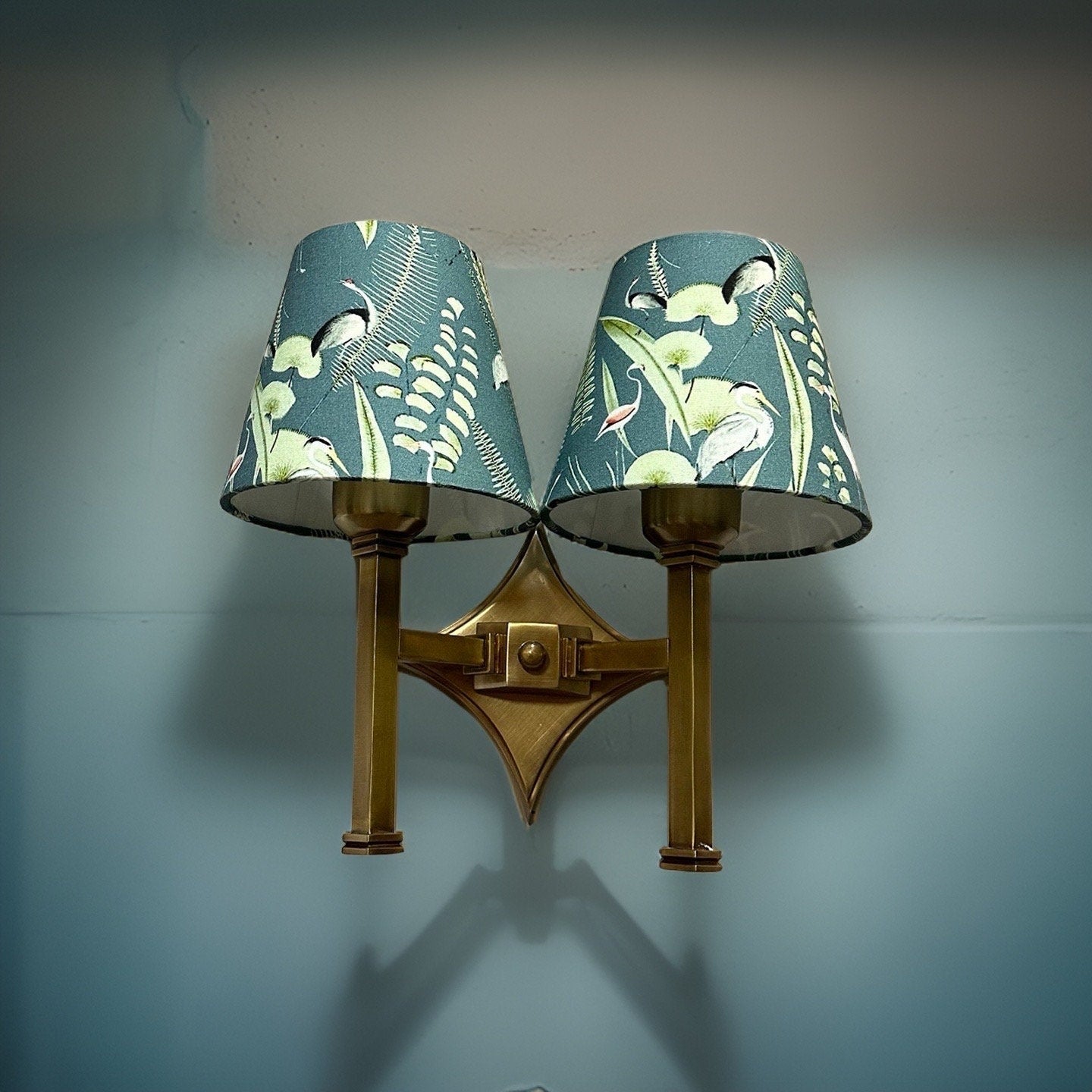 Double Antique Brass Wall Sconce Industrial Vintage Light | Dining Room | Kitchen Table