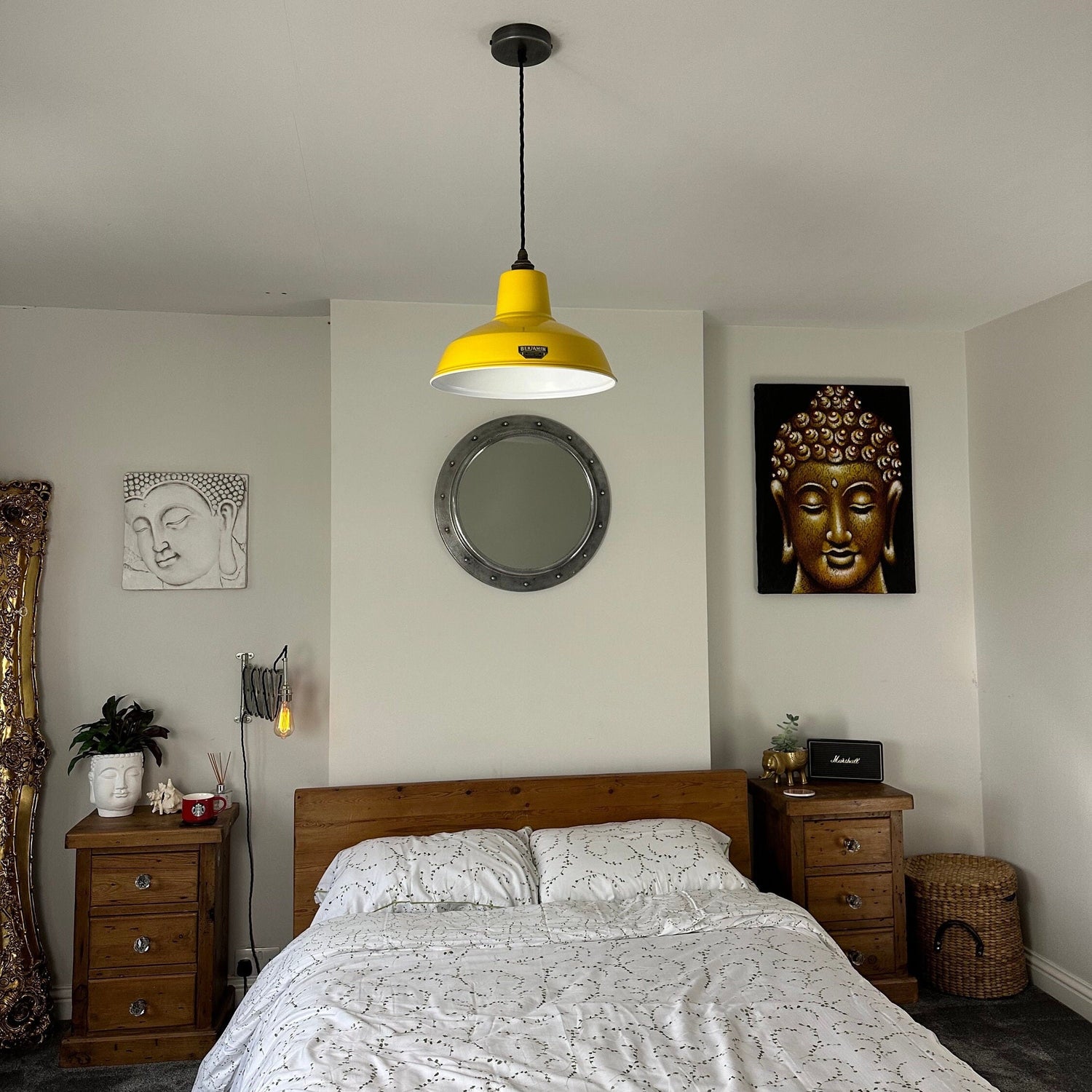 Filby ~ Summer Yellow RLM Reflector Lampshade Pendant Set Light ~ 12.5 Inch