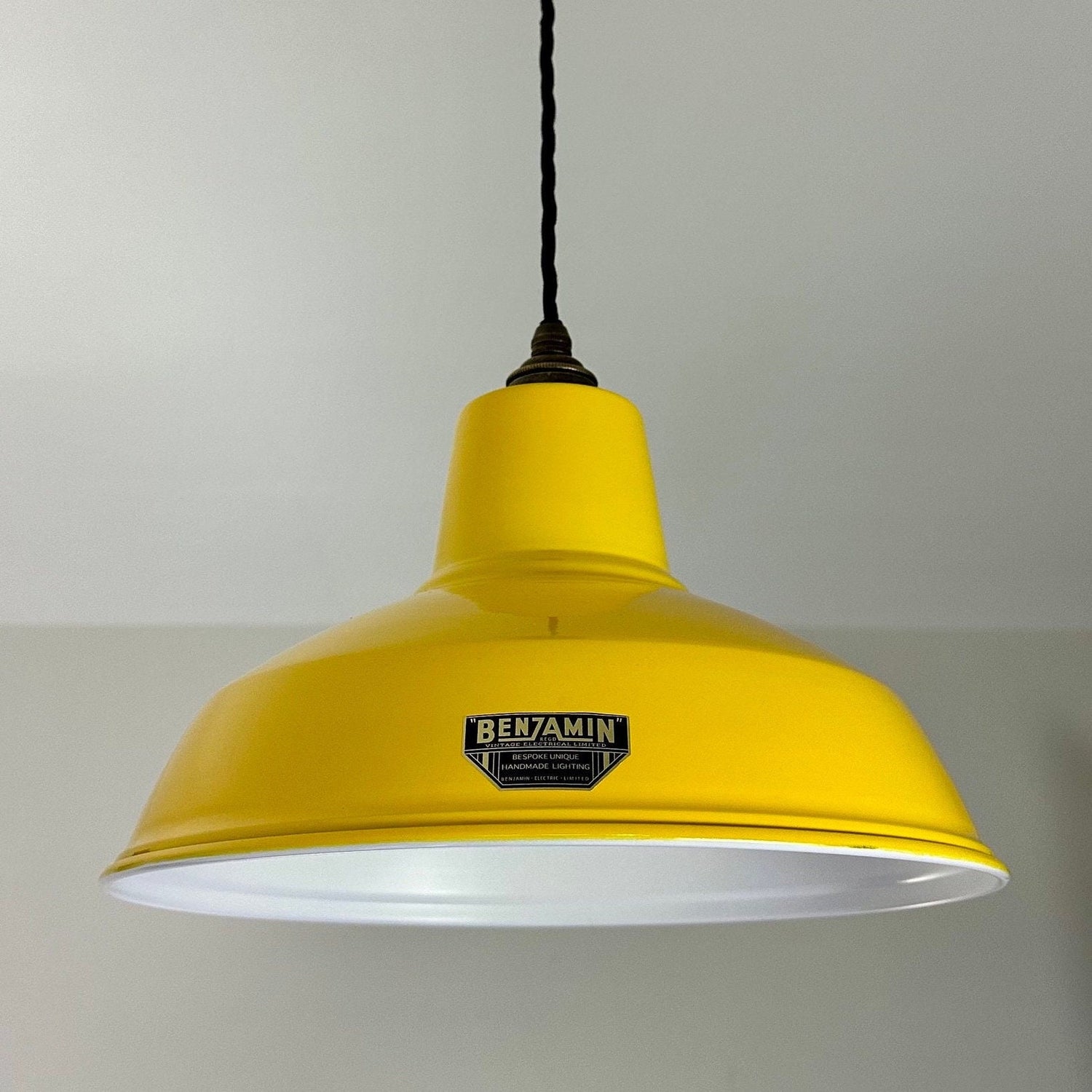 Filby ~ Summer Yellow RLM Reflector Lampshade Pendant Set Light ~ 12.5 Inch