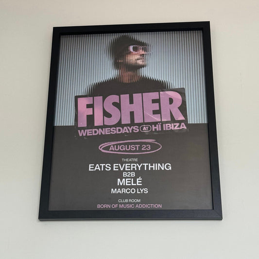 Fisher ~ Genuine Ibiza Framed Dj Artwork | Hi Ibiza | Luxury Black Frame