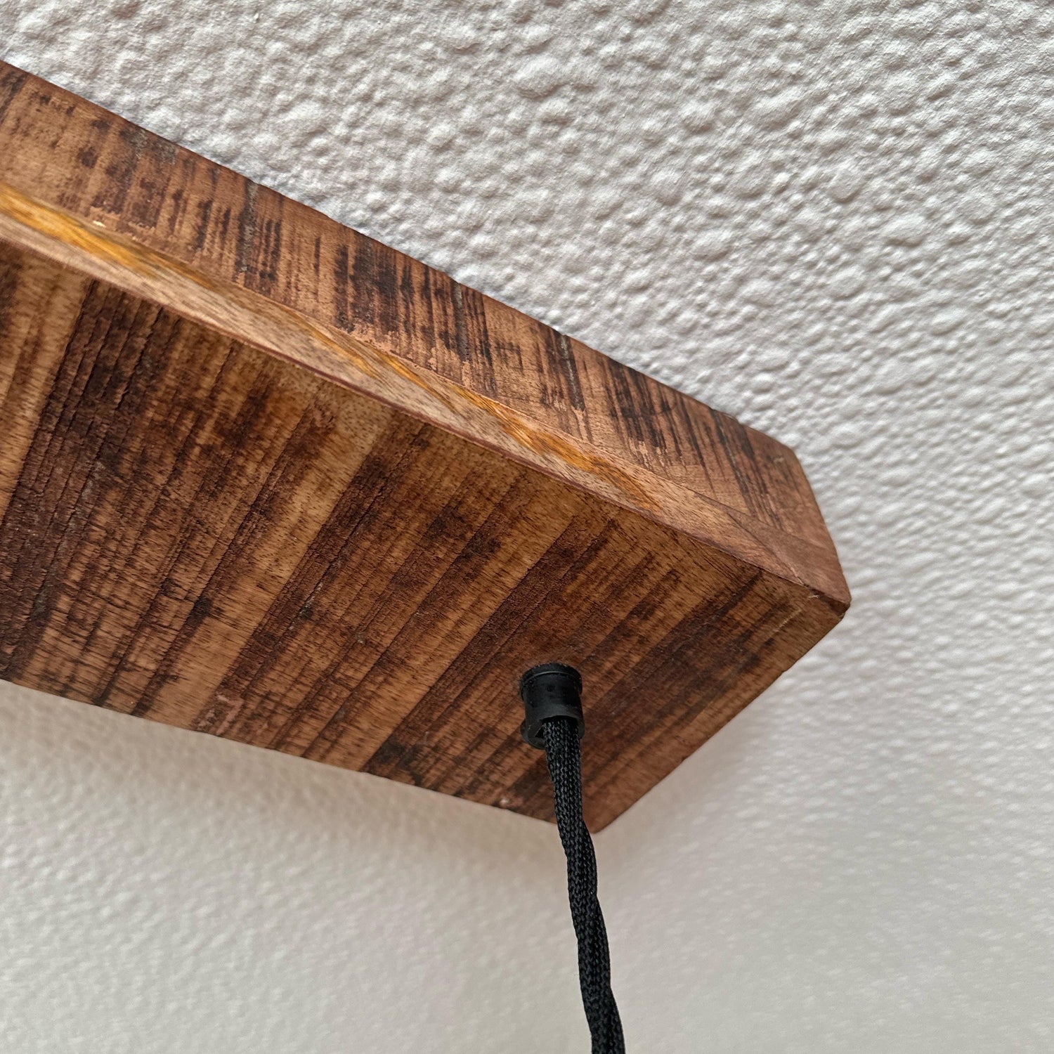 Alby ~ 3 x Rusted Lampshade Pendant Set Wooden Track Light | Dining Room | Kitchen Table