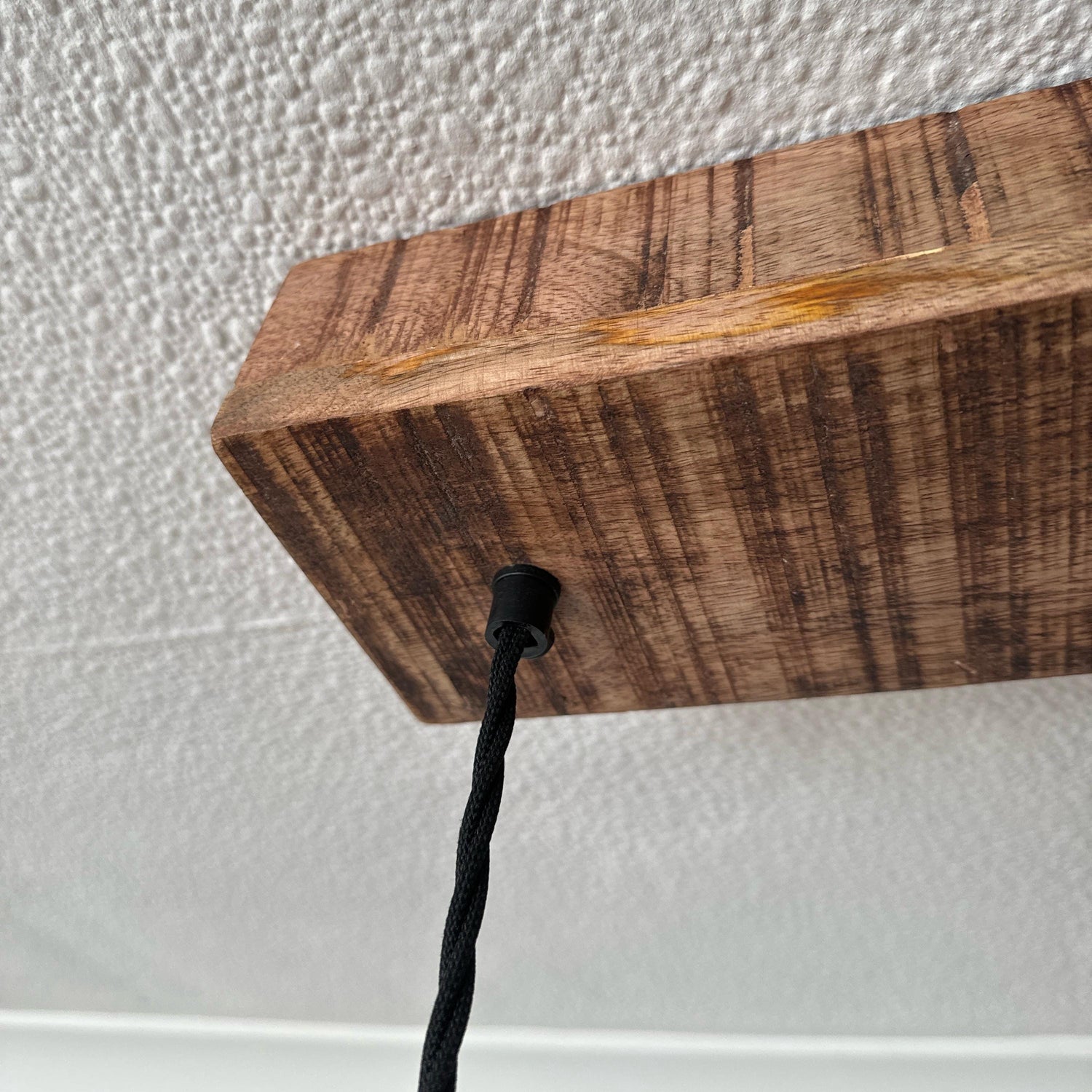 Cawston ~ 3 x Light Blue Lampshade Pendant Set Wooden Track Light | Dining Room | Kitchen Table