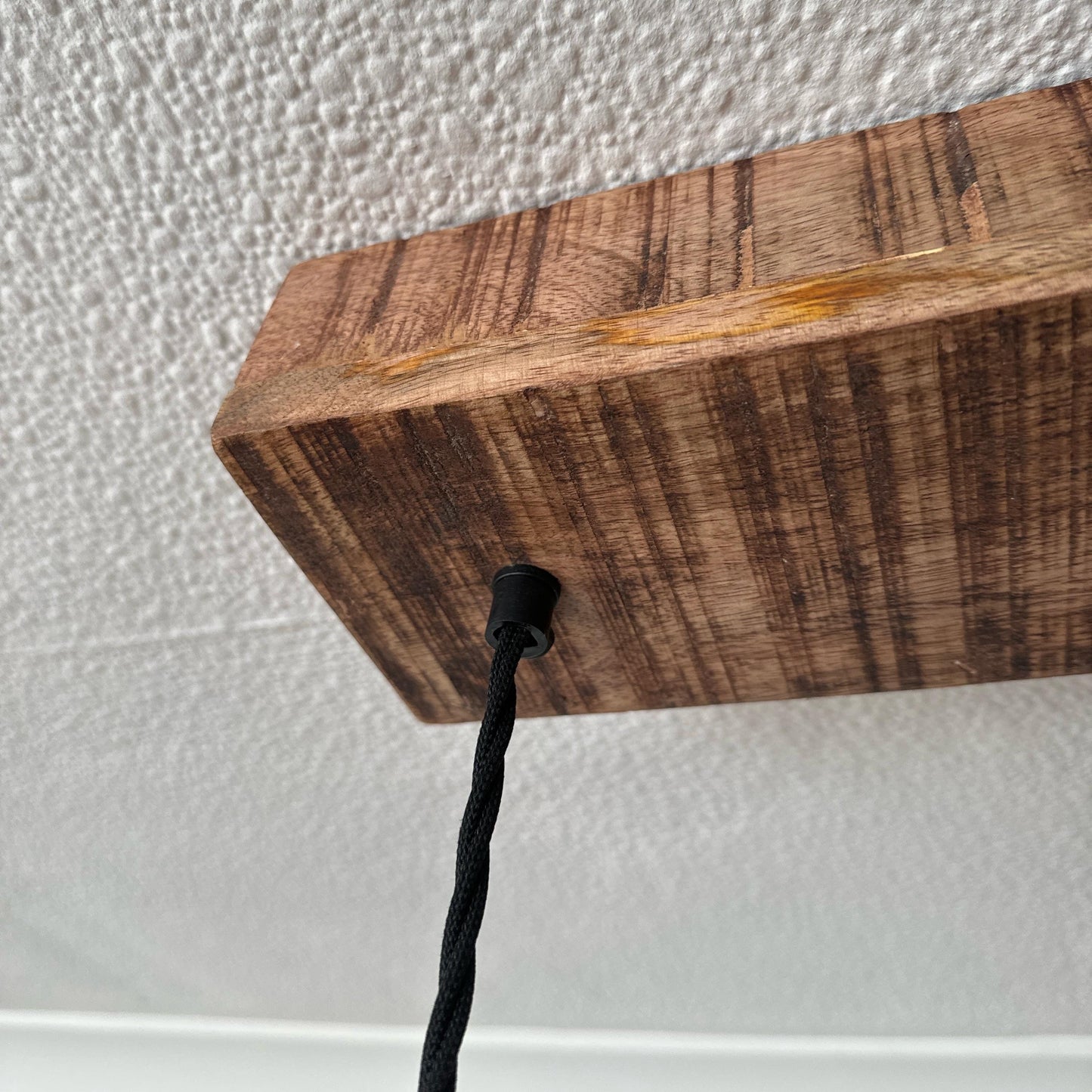 Alby ~ 3 x Rusted Lampshade Pendant Set Wooden Track Light | Dining Room | Kitchen Table