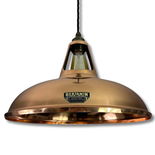 Cawston XL - Genuine Solid Copper Slotted Lampshade Pendant Set Light - 14 Inch