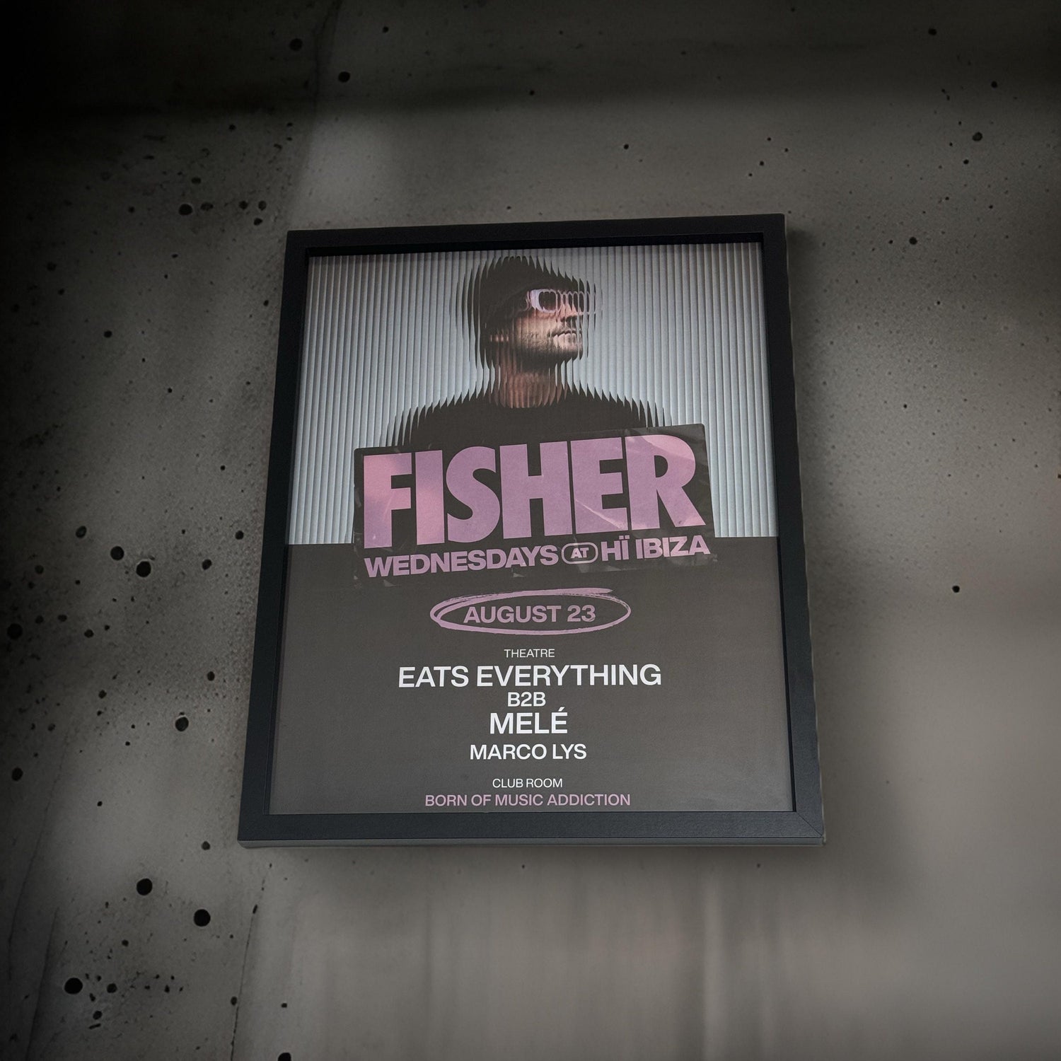 Fisher ~ Genuine Ibiza Framed Dj Artwork | Hi Ibiza | Luxury Black Frame