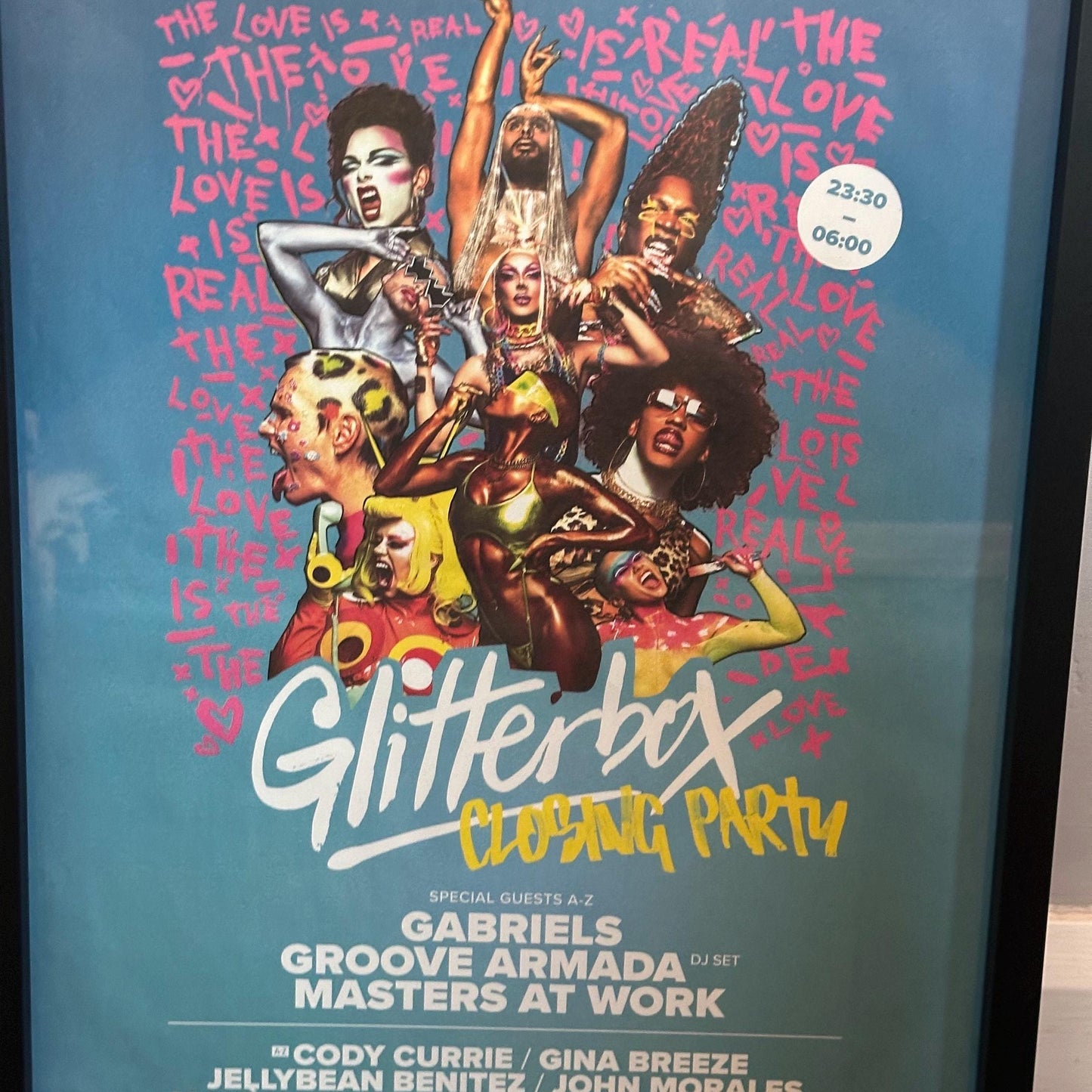 Rare Glitterbox Closing Party ~ Genuine Hi Ibiza Framed Dj Artwork | Luxury Black Frame