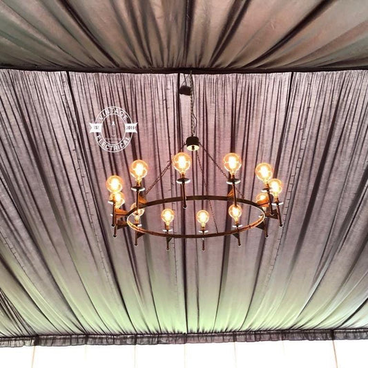 Fincham ~ 12 Light Chandelier Industrial Pendant Set Light