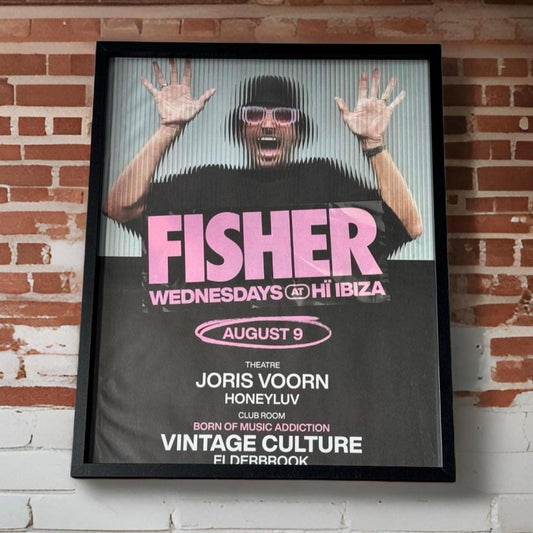 Fisher ~ Genuine Ibiza Framed Dj Artwork | Hi Ibiza | Luxury Black Frame