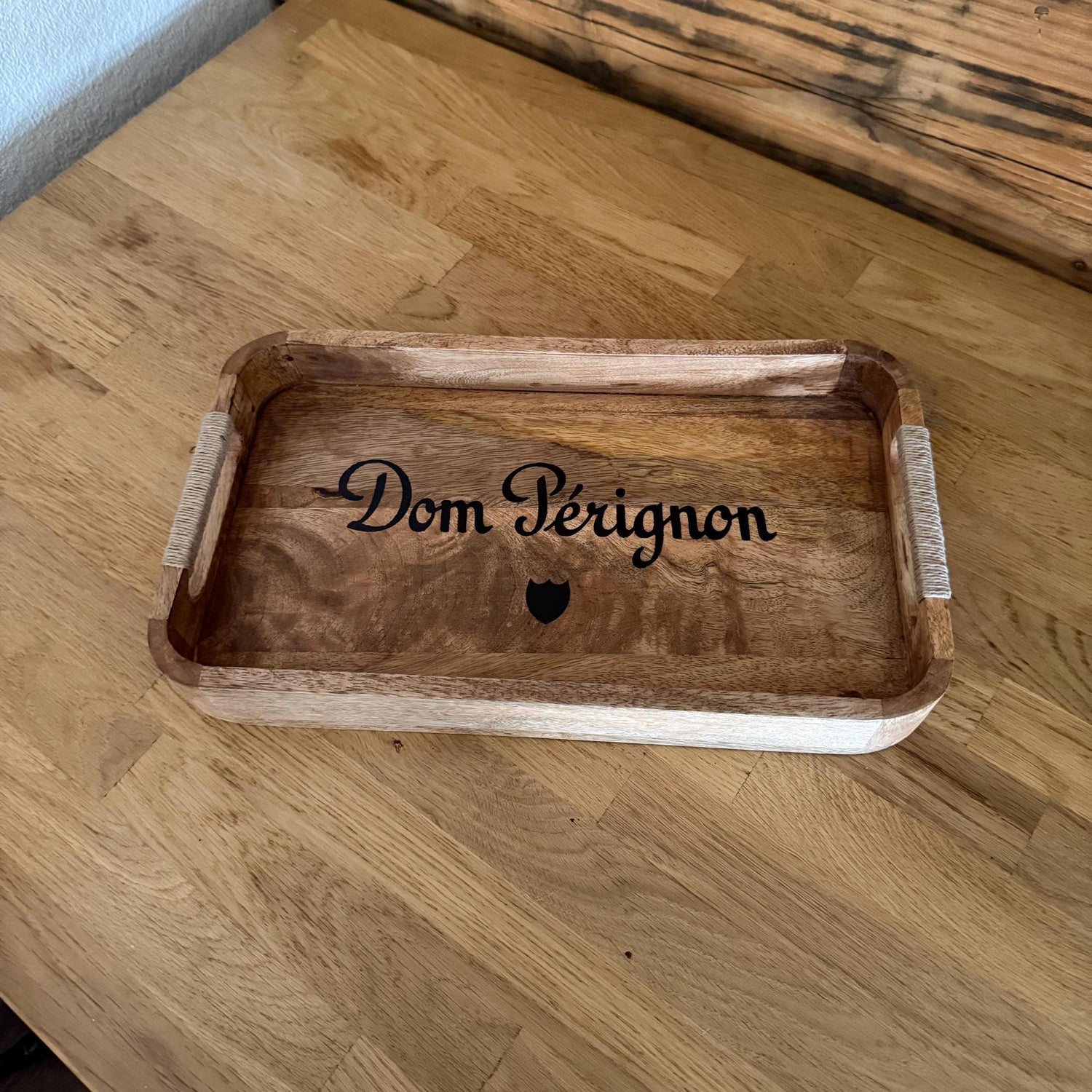 Wooden Serving Trays Dom Pérignon Champagne Butlers Crates Storage Boxes Natural Finish